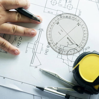 360-Degree Protractor Compass for Drawing and Drafting, Clear, 3.5 in