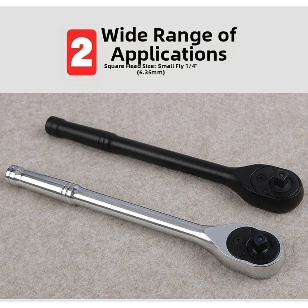 Quick Release Ratchet Wrench 72 Tooth 1/4" Drive Chrome Vanadium Steel