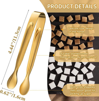 5 Pack 4 Inch Stainless Steel Mini Sugar Tongs for Appetizers Tea Party