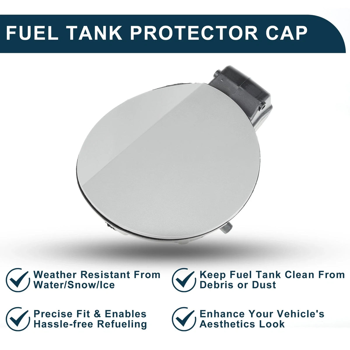 Fuel Tank Door Cap for Volkswagen Golf 6 (2010–2013) Silver Tone