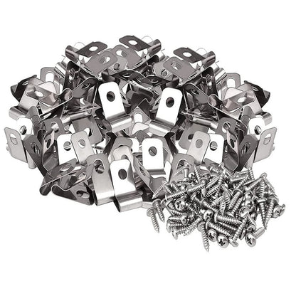 100 Pieces Fence Clamp Mounting Clips with Screws for We...