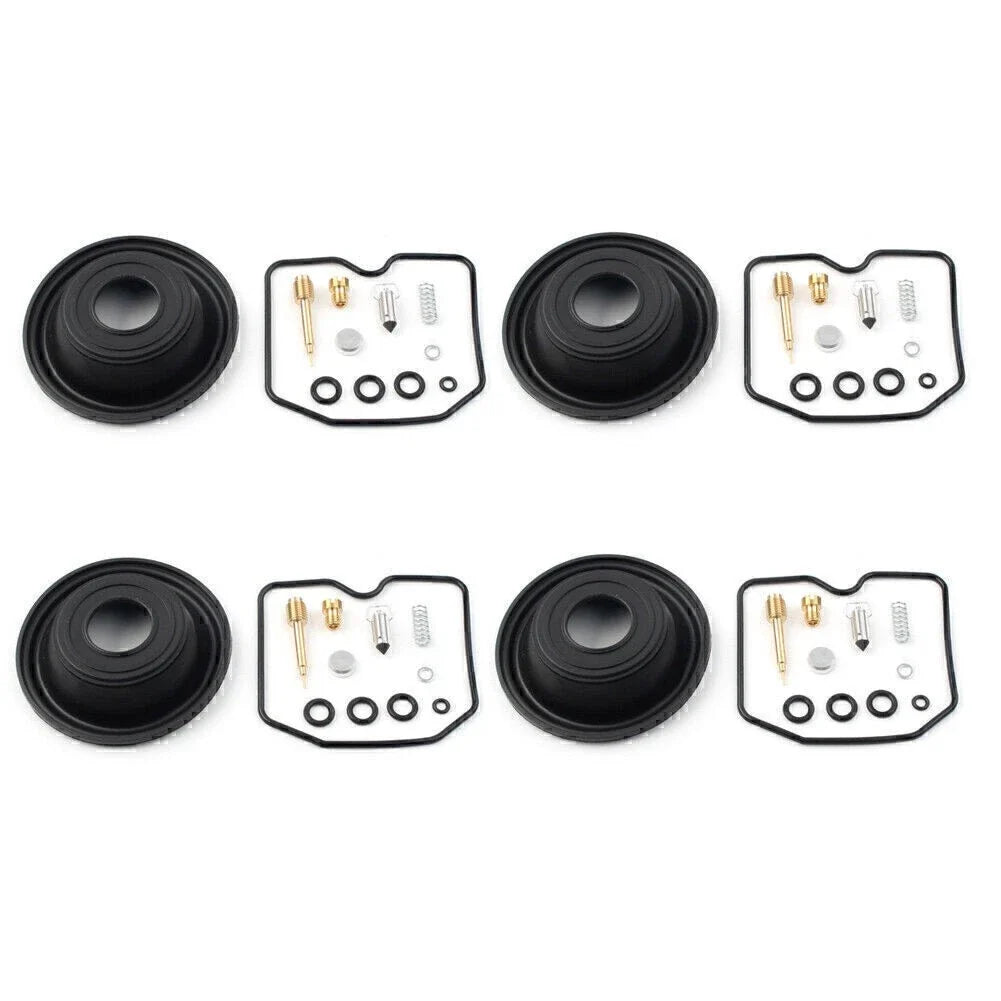Set of 4 Carburetor Rebuild Kits & Plunger Diaphragms for Kawasaki