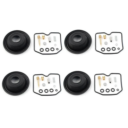 Set of 4 Carburetor Rebuild Kits & Plunger Diaphragms for Kawasaki