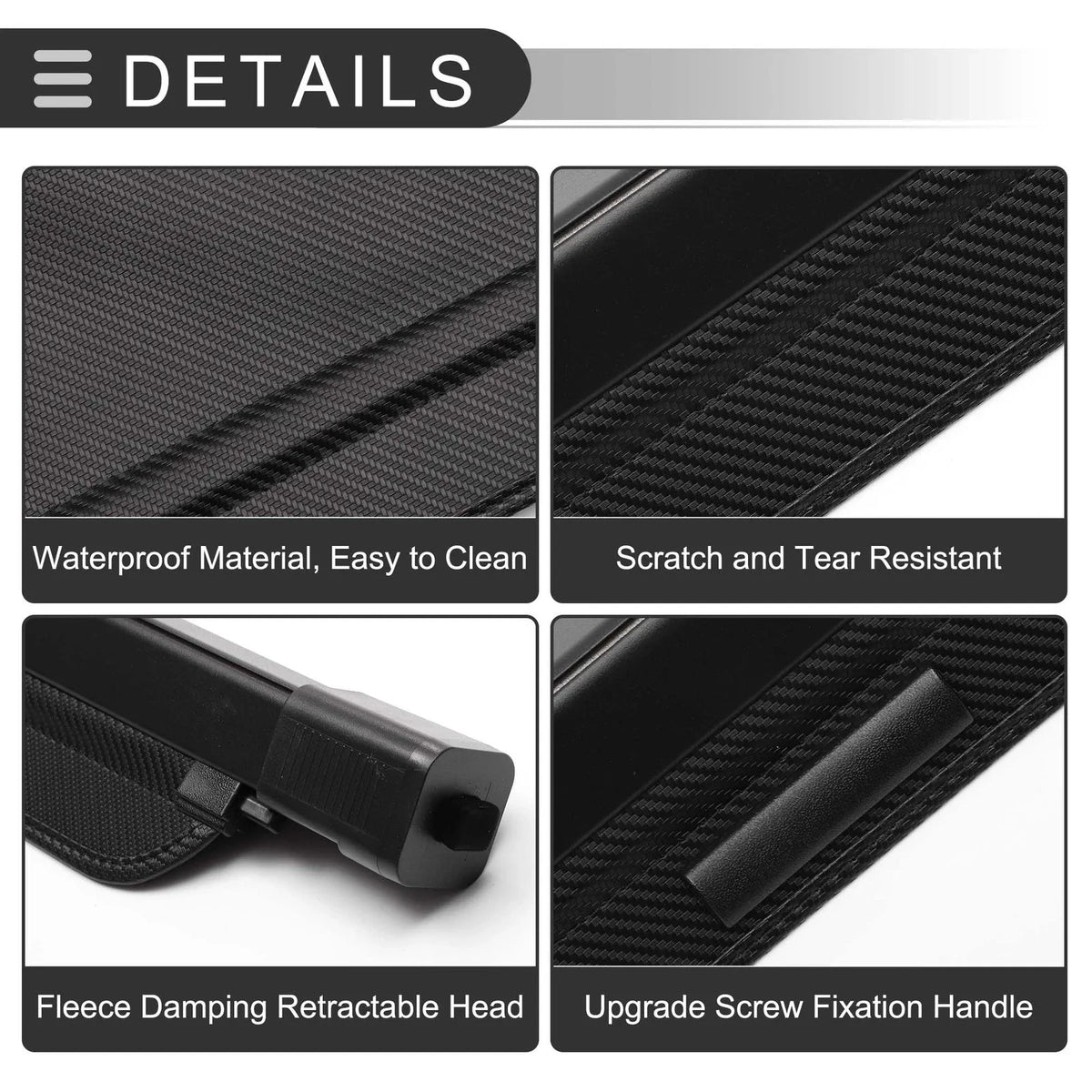 Retractable Cargo Cover for Ford Escape (2001–2012) Black Carbon Fiber