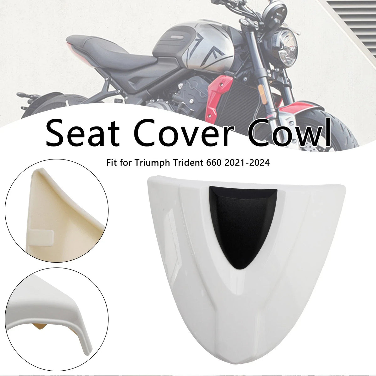 Tail Rear Seat Cover Fairing Cowl for Trident 660 (2021–2024) White