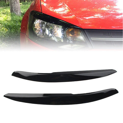 Headlight Eyebrow Cover Trim for VW Polo Mk5 6R 6C (2011-2017) Glossy Black
