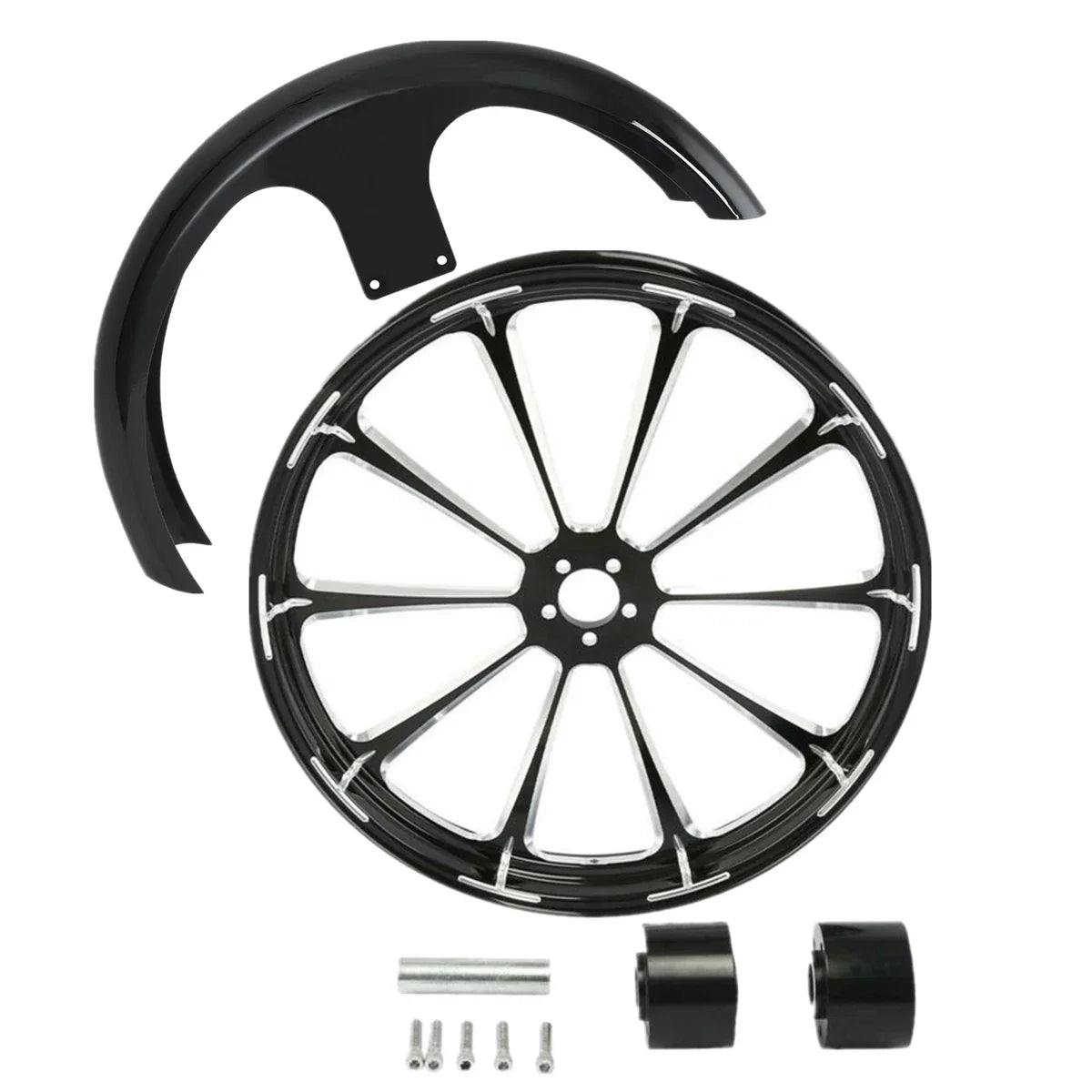 26" Wheel Rim Dual Disc Hub & Front Fender for Harley Touring (2008–2025)