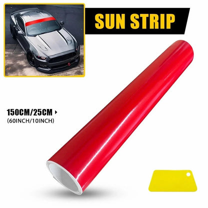 Universal Windshield Banner Red Vinyl Decal Sun Strip 60"x10"