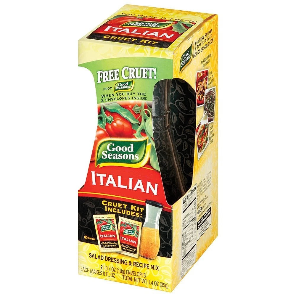 2X Good Seasons Italian Salad Dressing Mix with Cruet