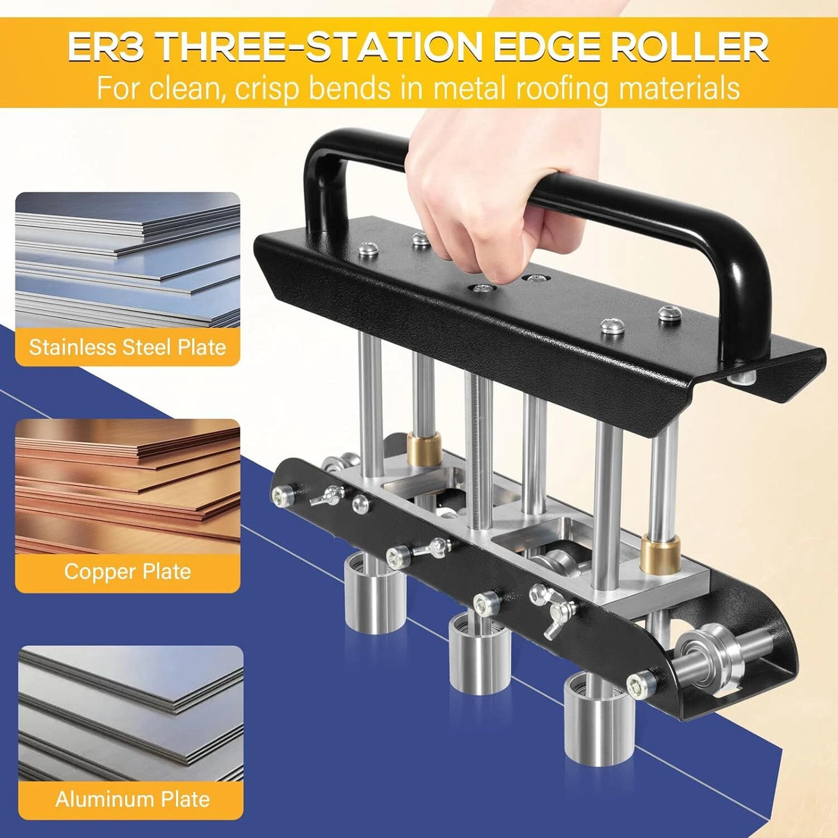 Three-Station Edge Roller Bender for Large Radius Sheet Metal