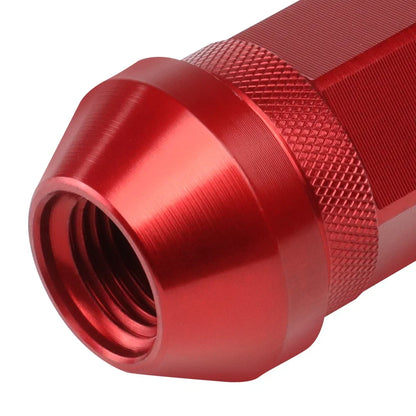 20Pcs J2 7075 Forged Aluminum M12X1.25 Open-End Lug Nut Set w/Adapter Red