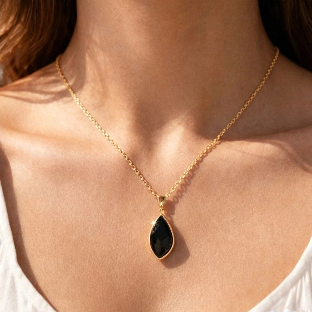 Obsidian Protection Pendant Necklace for Women