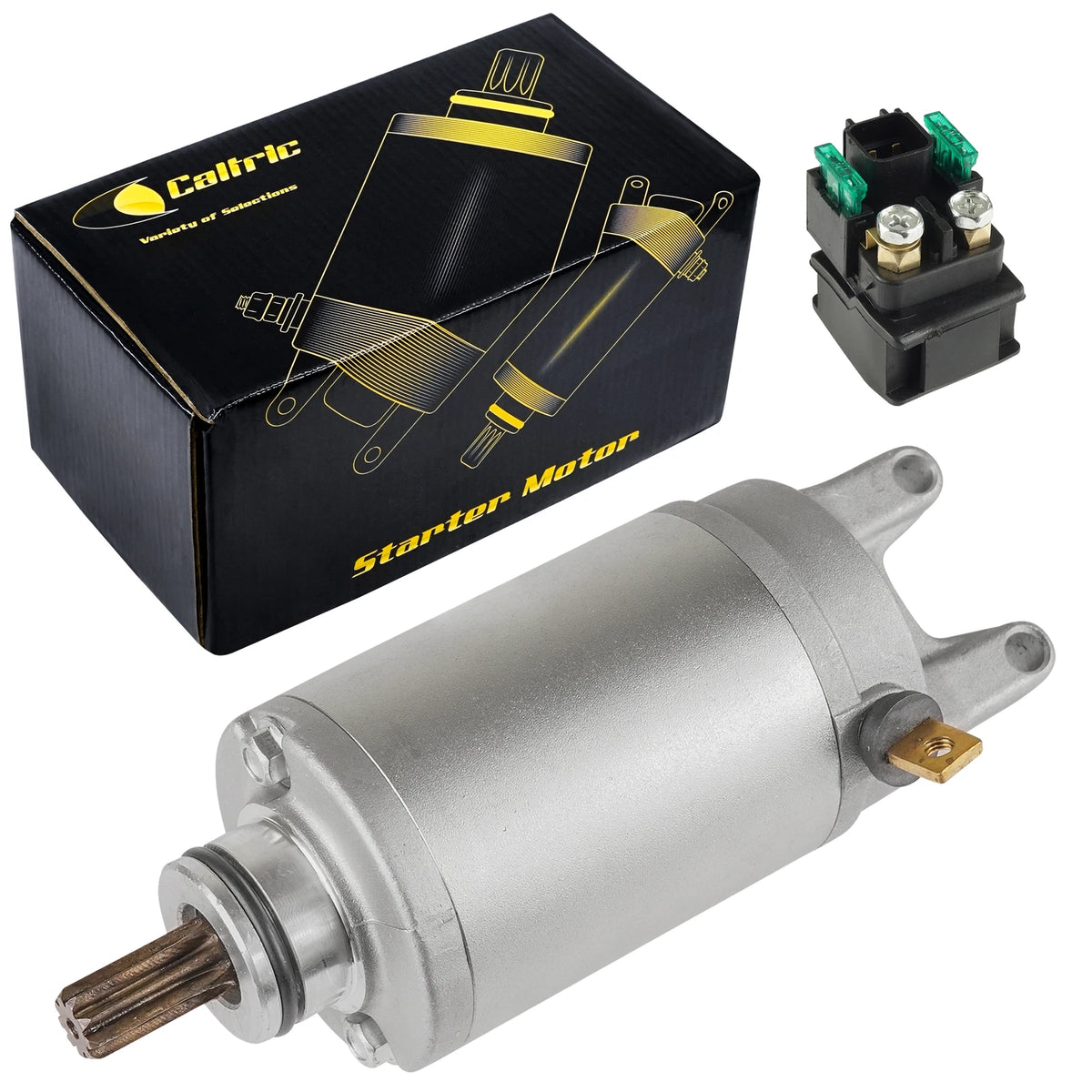 Starter and Relay Solenoid for Suzuki GSX-600F (1998–2006) AB321518744AD, 3110008F00, 3180021E20