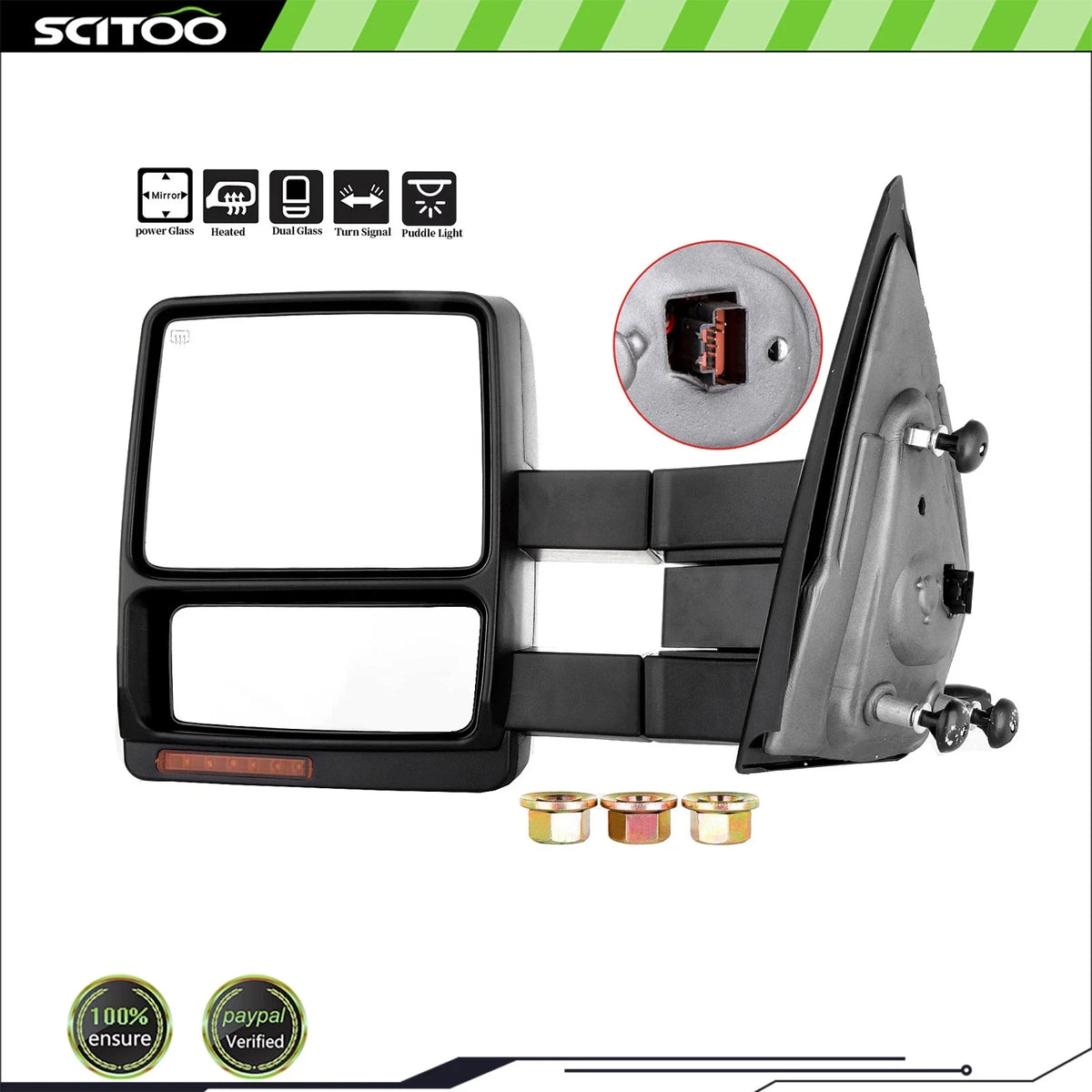 Extendable Power Heated LED Signal Tow Mirror for Ford F150 (2007–2014)