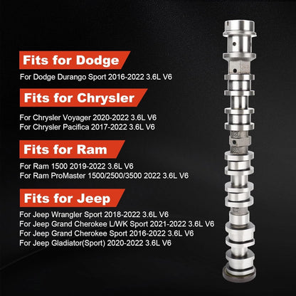 Right Side Intake Camshaft for Jeep Dodge Chrysler 3.6L (2016–2024) 5047913AD