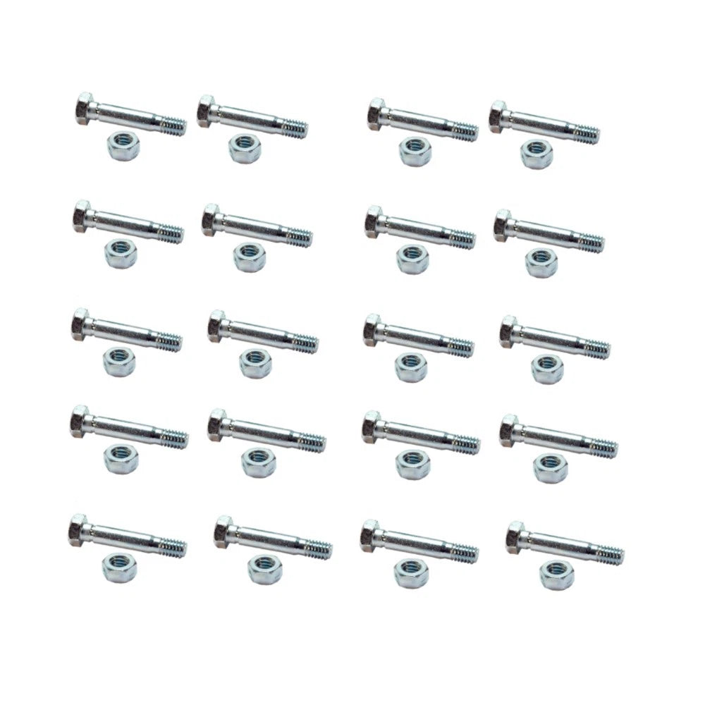 Set of 20 Snowblower Shear Pins & Nuts 5/16"-18 x 1 3/4" for MTD 800 900 Series