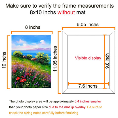 Set of 6 8x10 Picture Frames for Home Decor (Black)