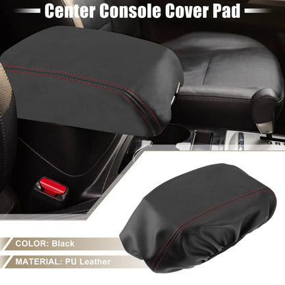 Center Console Armrest Cover for Dodge Durango (2011–2021) Black Red Stitches 723115424430