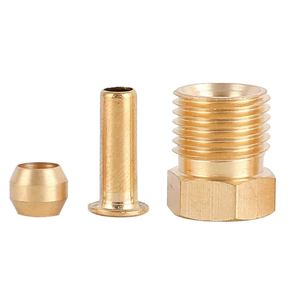 M8 M10 Double Cone Ferrule Sleeve Oil Fitting Brass for CNC Machines (N/A)