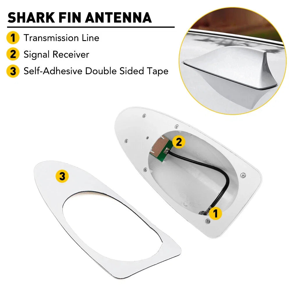 Carbon Fiber Shark Fin Antenna for Universal Vehicles (FM/AM Signal)