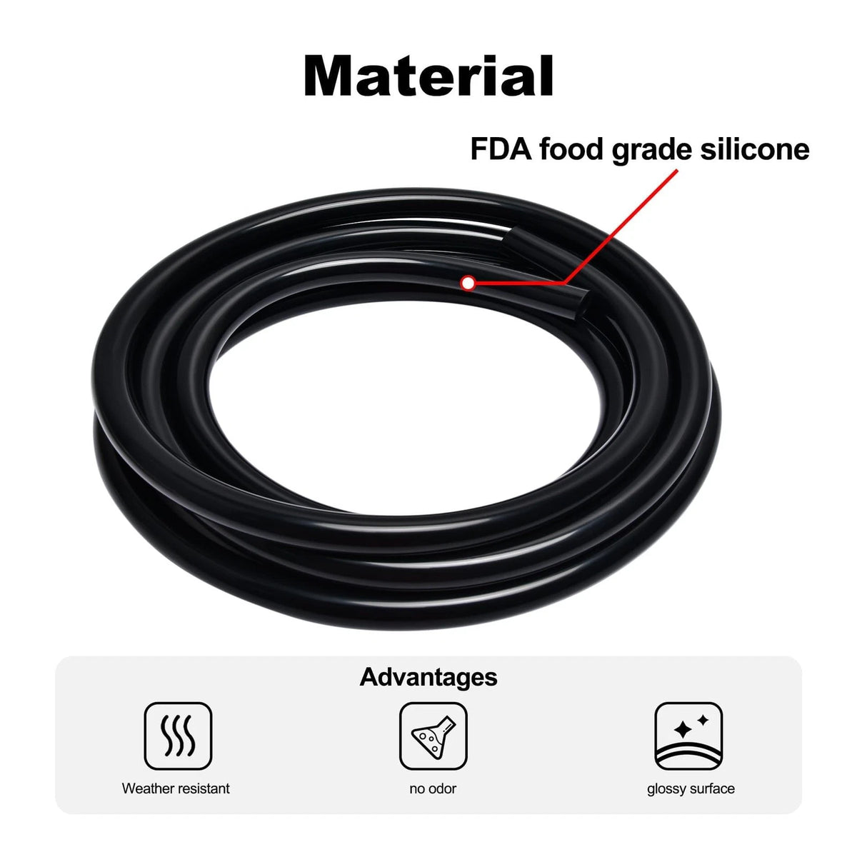 Set of 4 Silicone Vacuum Tubing Hose Kit 10FT for 5/32 to 3/8 Inch