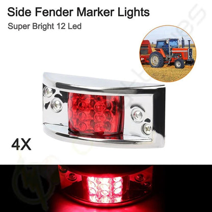 4X 5 Inch Red Side Signal Turn Indicator Light for Pickup Lorry Truck Van