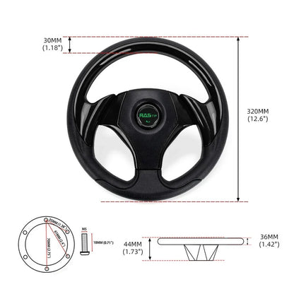 12.5" Golf Cart Steering Wheel for EZGO TXT RXV Yamaha Club Car
