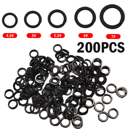 200pcs Heavy Duty Stainless Steel Fishing Split Rings for Big Game