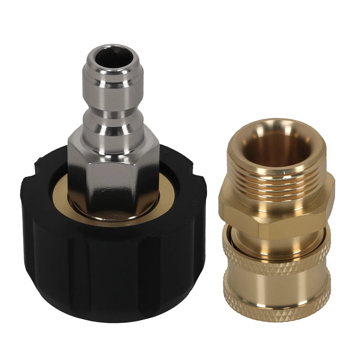 2X Brass Quick Connect Adapter M22 to 1/4" for Pressure Washer Hose (5000PSI)