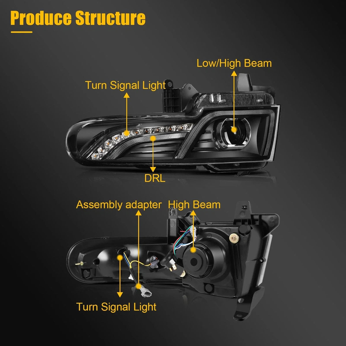 Set of 4 Headlights and Tail Lights for Toyota FJ Cruiser (2007–2015)