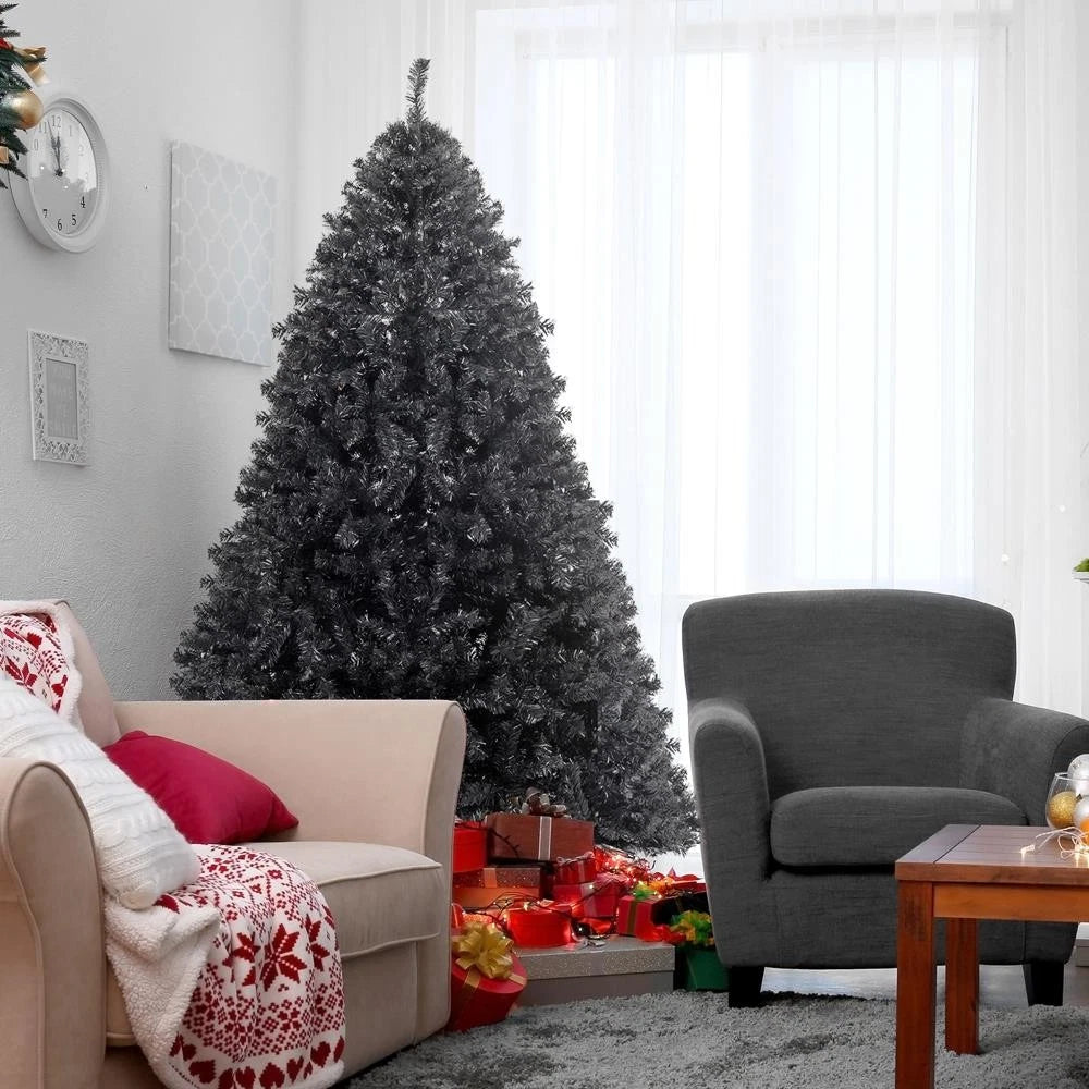 6FT Black Artificial PVC Christmas Tree for Indoor/Outdoor Holiday Decor