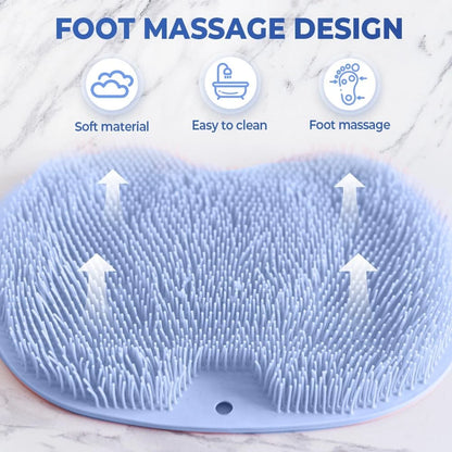 2X Foot Back Scrubber Exfoliating Silicone Massager Pad Cleaning Mat