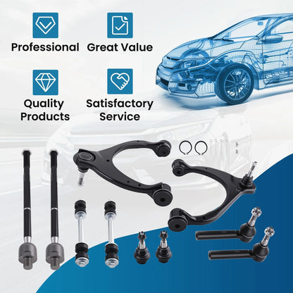Front Upper Control Arms w/ Ball Joints Tie Rods for Silverado Sierra 1500 (2014–2018)