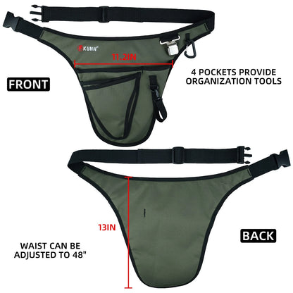 Garden Tool Belt for Adjustable Waist (One Size) - Durable Green