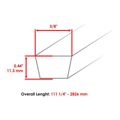 V-Belt for John Deere SST18 (M154958, AB4795BT381AD) 5/8" X 111"