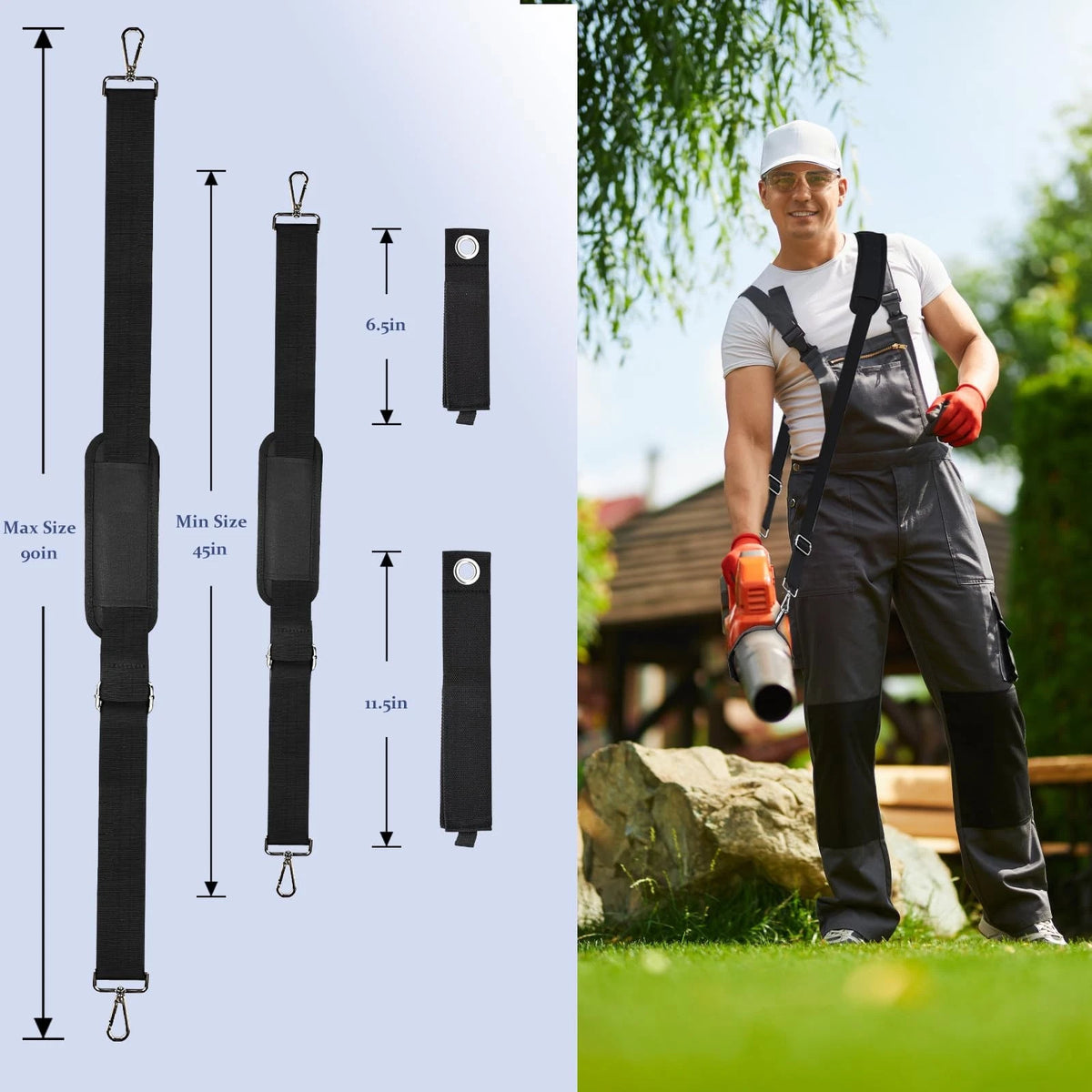 Universal Adjustable Leaf Blower Straps with Anti-Slip Padding
