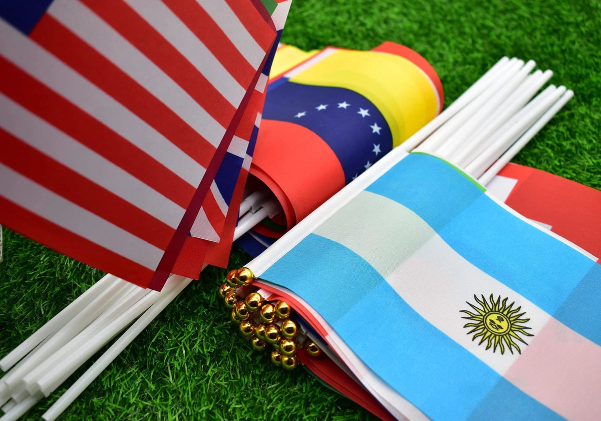 Set of 228 Mini International Hand Held Flags for Decoration