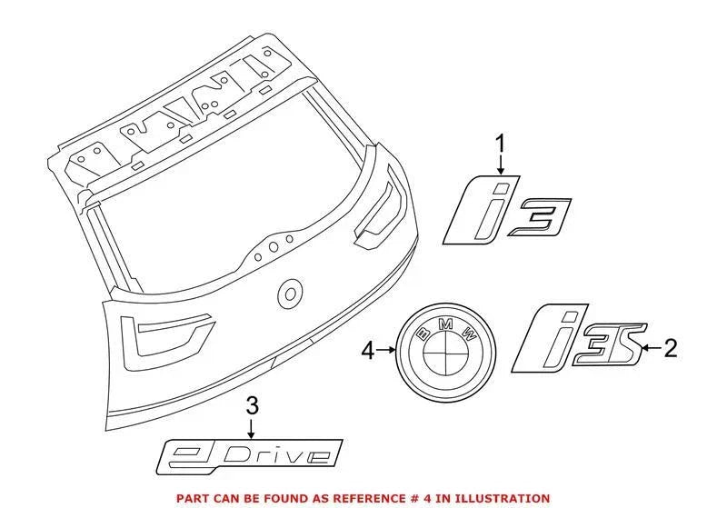 Hatch Emblem for BMW (2011–2019) 51147306454