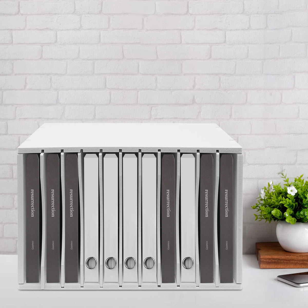 11-Layer Vertical File Storage Folder Holder with Removable Dividers