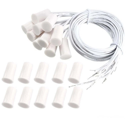 10Pcs Recessed Wired Door Contact Sensor Alarm Magnetic Reed Switch