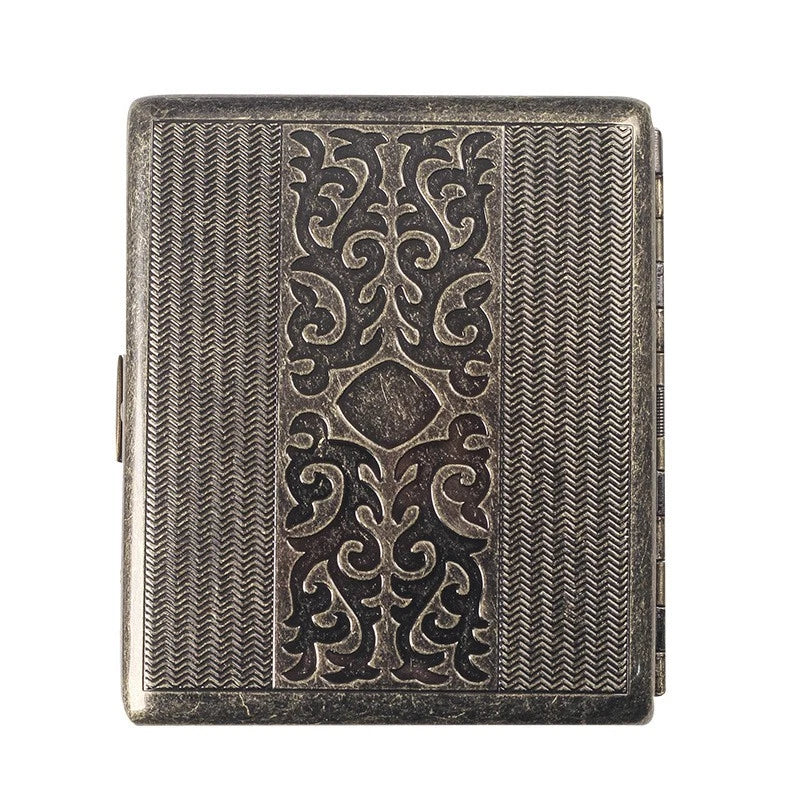 Retro Metal Cigarette Case for Men - Ultra-Thin Iron Holder (Portable Gift)