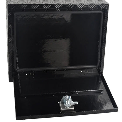 30" x 18" x 18" Black Aluminum Tool Box for Pickup Truck (Fits Most Models)