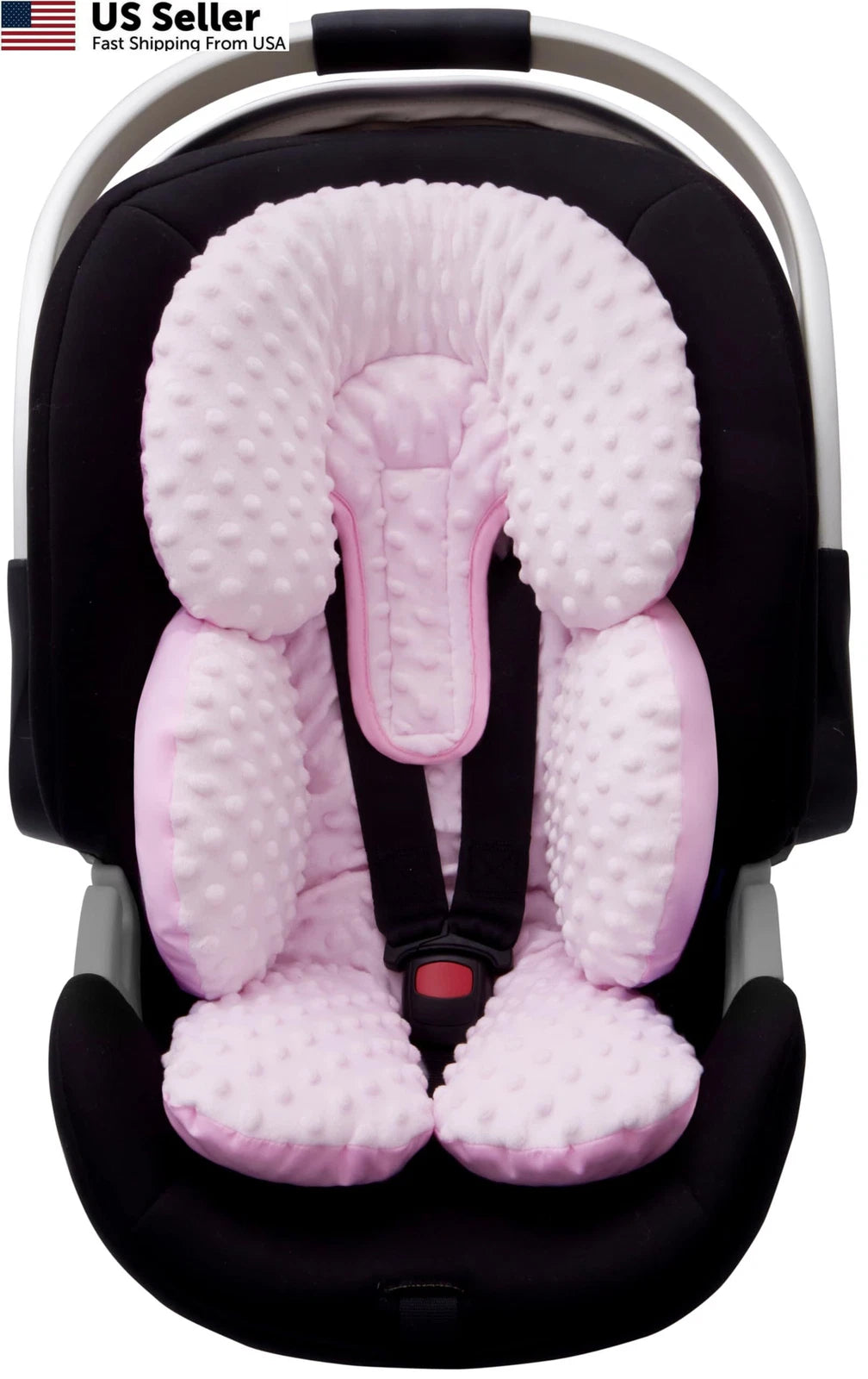 Infant Car Seat Head Neck Body Support for Pro Goleem (Pack of 1) - Pink