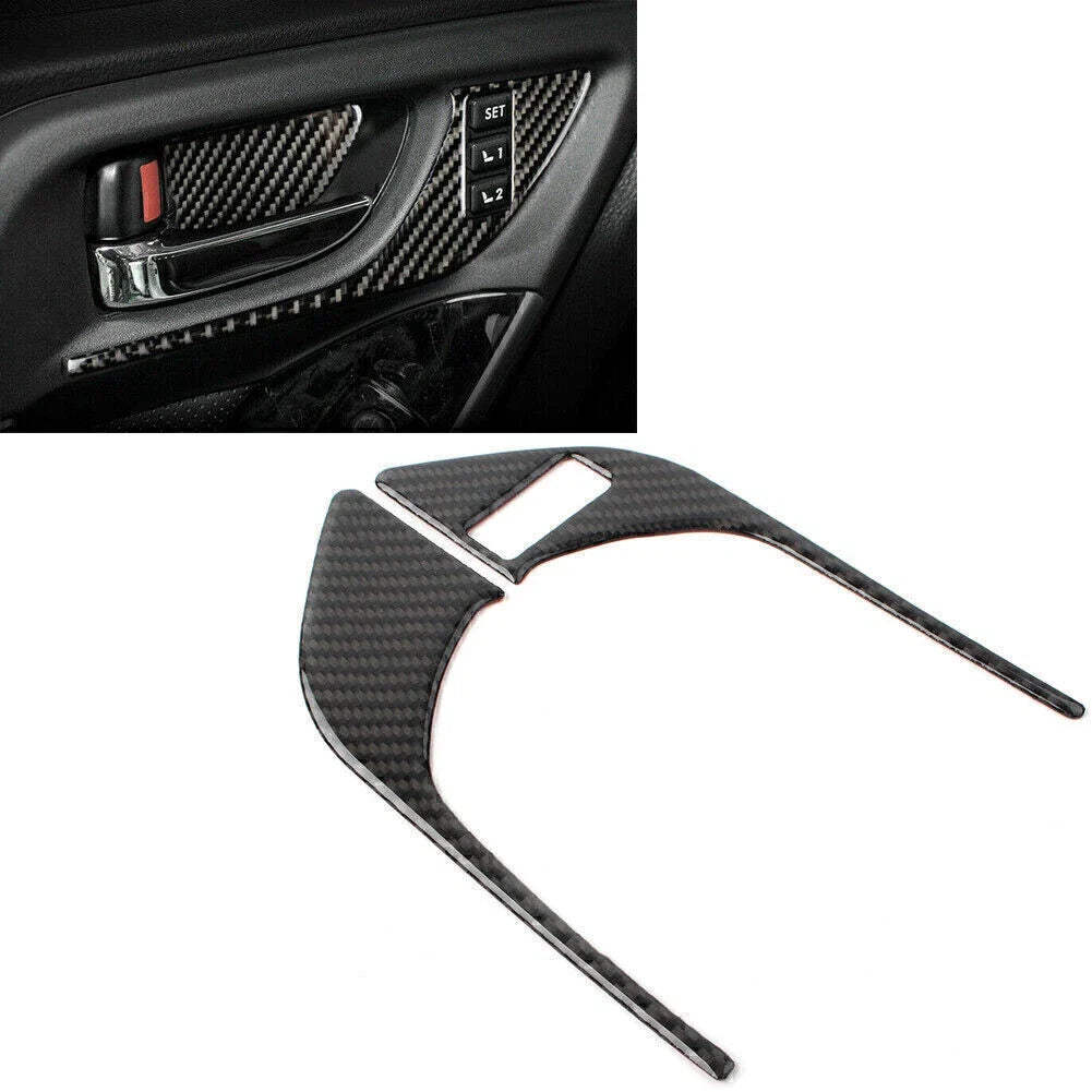 2 Pcs Carbon Fiber Inner Front Door Handle Trim for Subaru Forester (2013–2018)