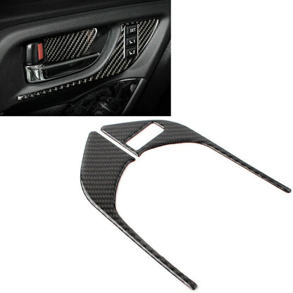 2 Pcs Carbon Fiber Inner Front Door Handle Trim for Subaru Forester (2013–2018)