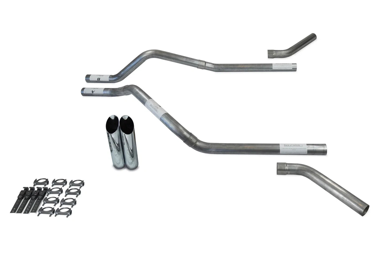 Dual Exhaust Kit for Chevy Blazer (1995–1999) 2.5" No Muffler Slash Tips