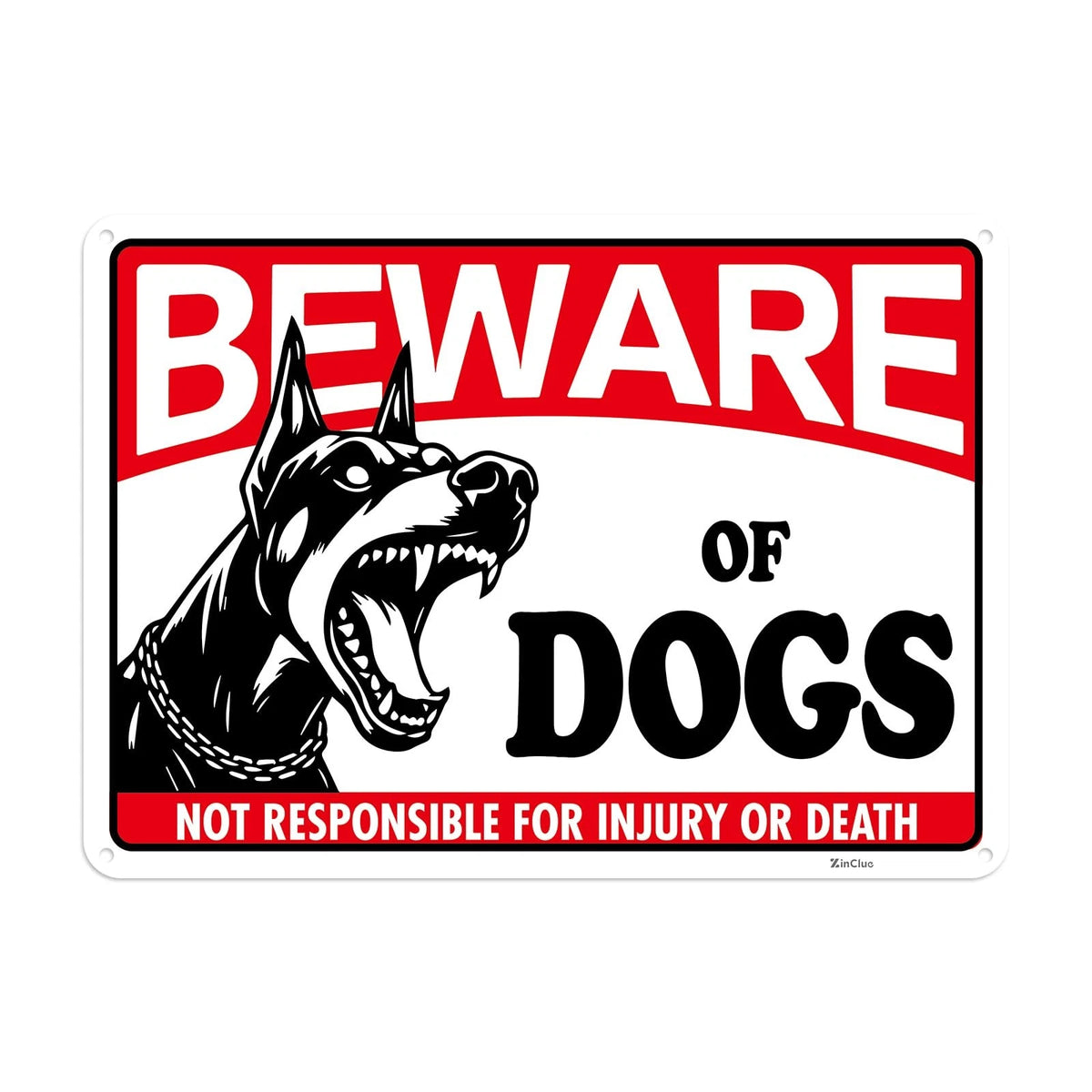 Beware of Dog Sign for Fence (7x10)