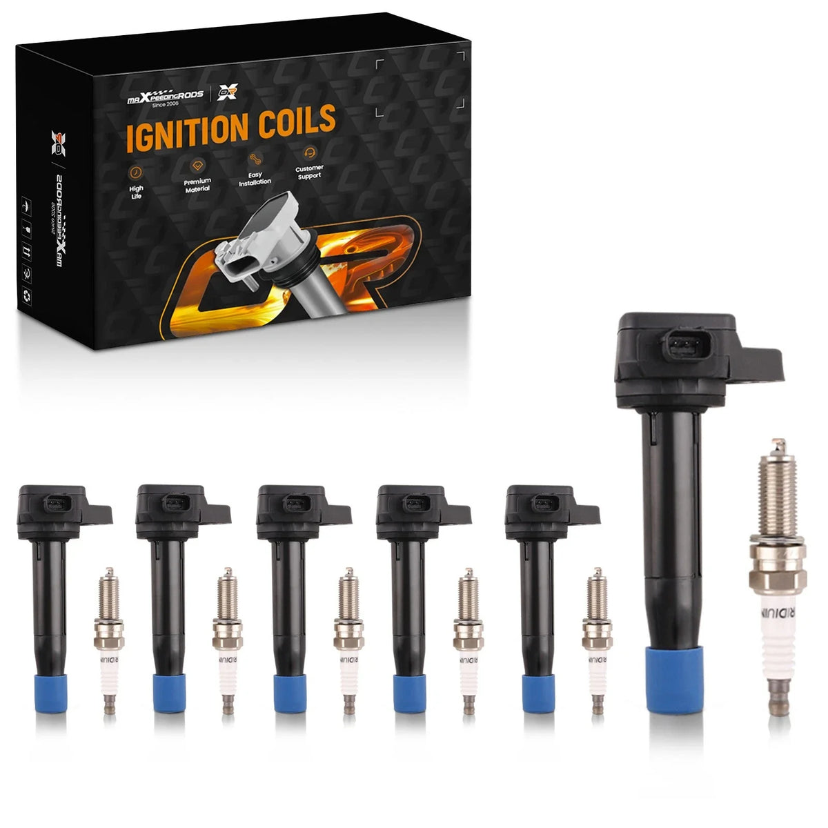 Set of 6 Ignition Coils for Acura TL/TSX/RL (2009–2014) 30520R70A01 C1624 UF603