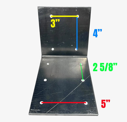 Set of 10 Aluminum 15 Degree Predrilled Corner Bracket Mounts 1/4'' x 8'' x 6''