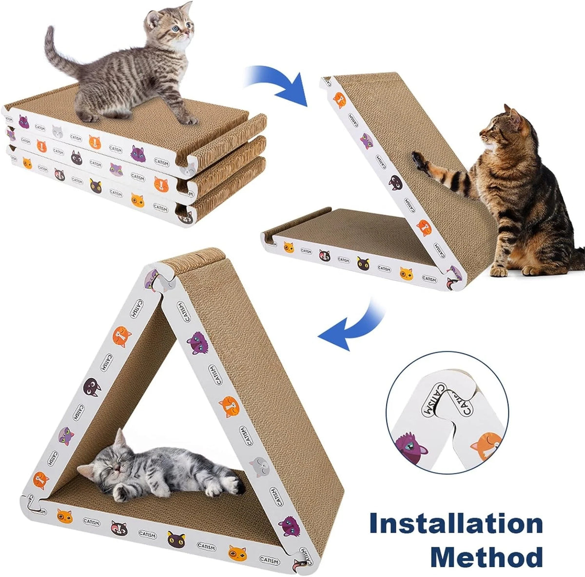 Cat Scratcher Board for Cats (S-17.1"L x 9.8"W x 4.7"H)